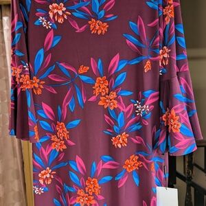 Floral Dress with Bell Sleeves